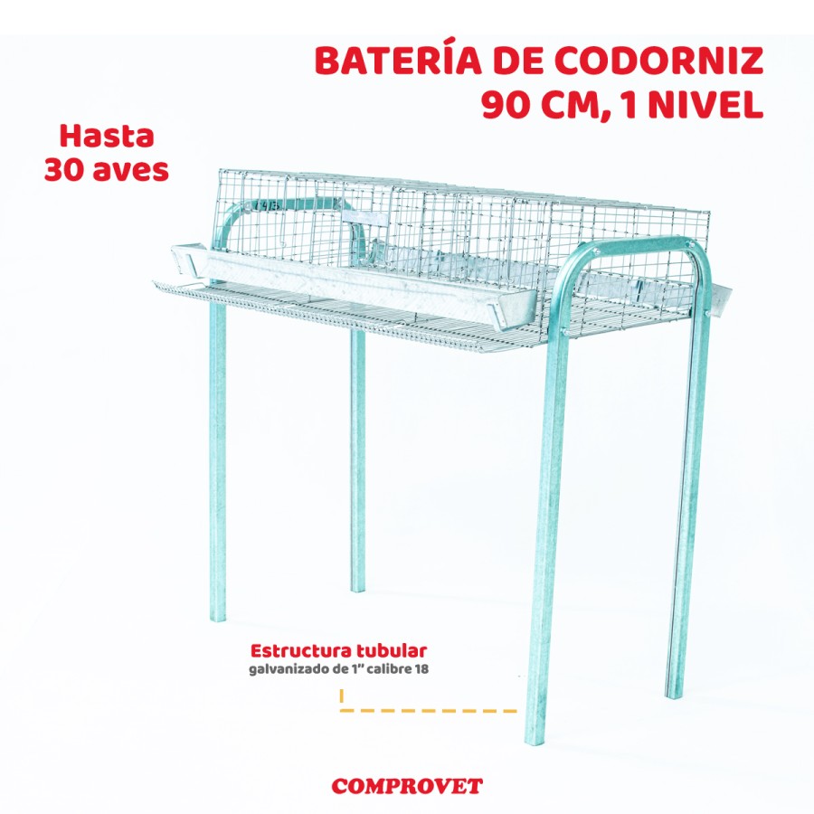 Batería de codorniz de 90 cm 3 secciones de 1 nivel.