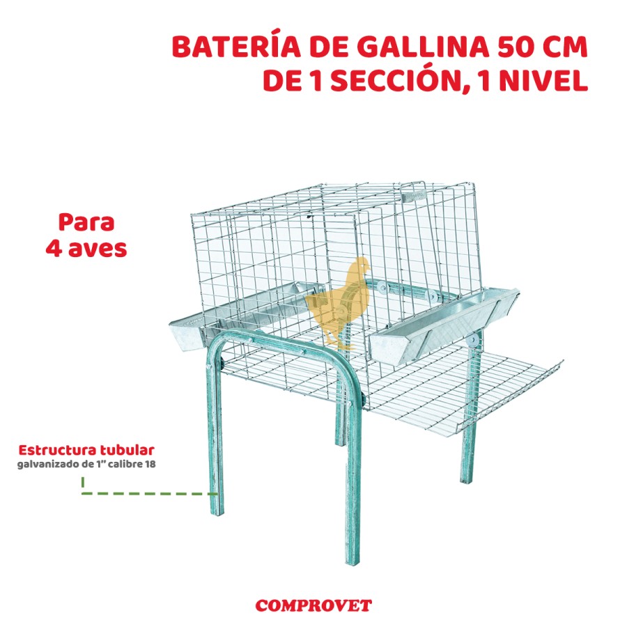 BaterÃ­a de Gallina 50 cm de 1 secciÃ³n 