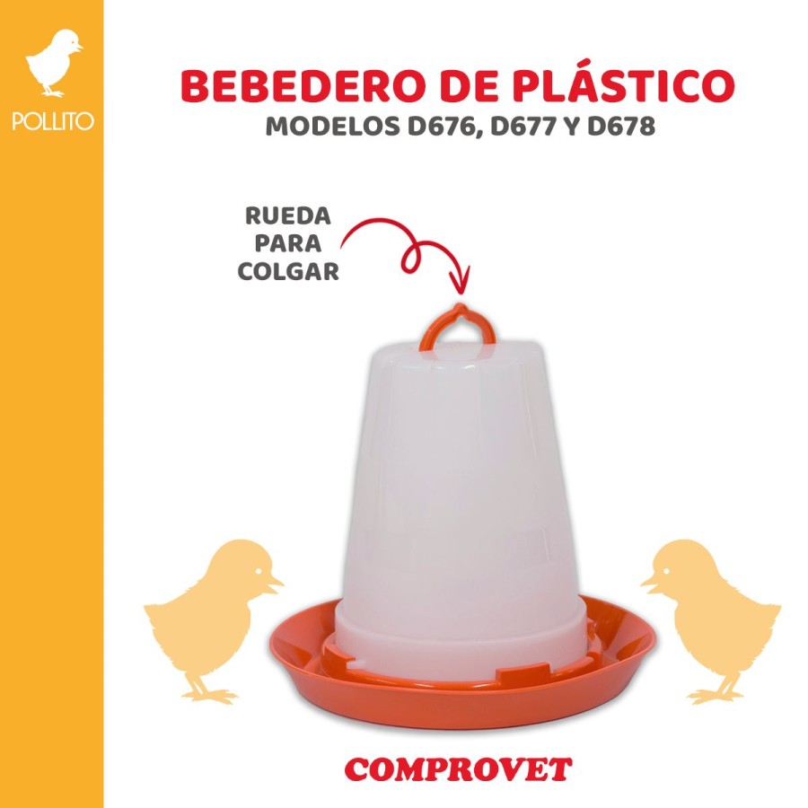 Bebedero de Plástico Cuadrado con Asa de 3 Litros