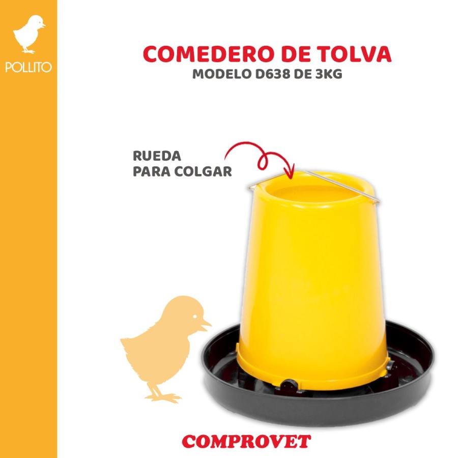 Comedero de Tolva de 3 Kg