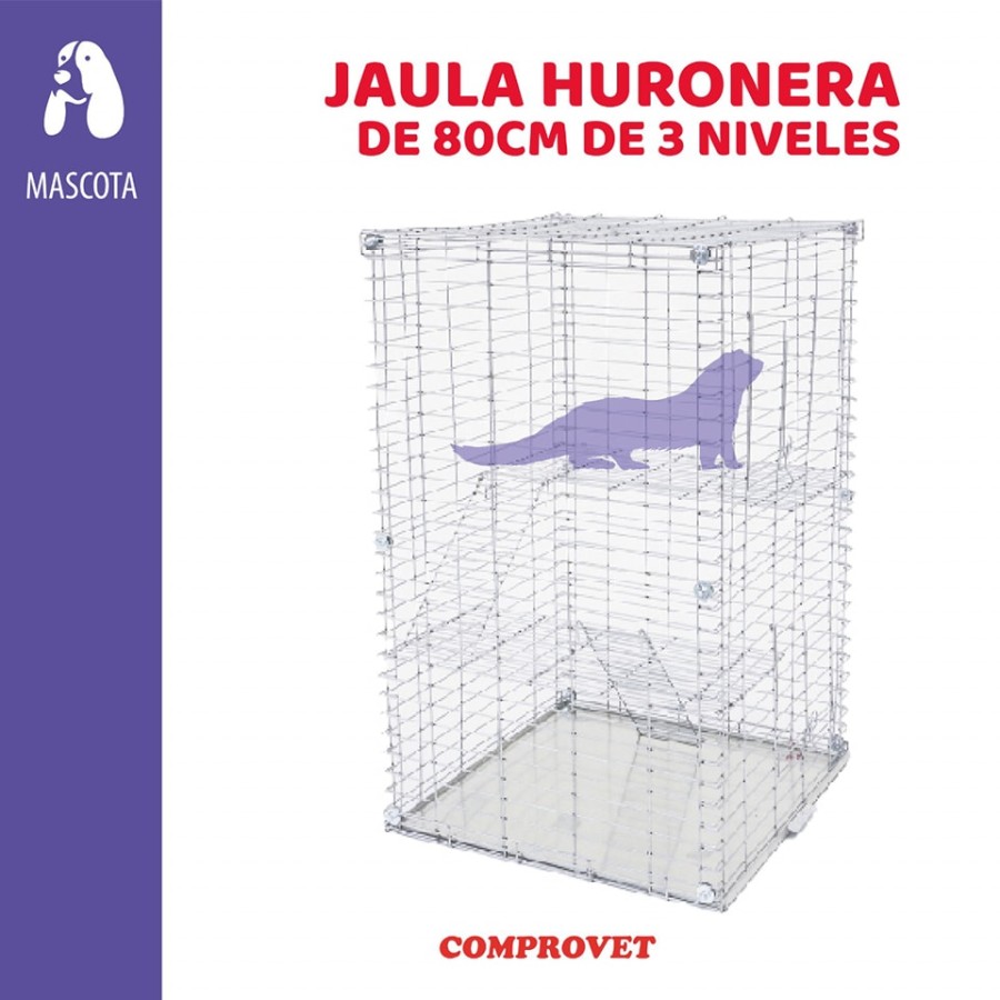 Jaula Huronera de 80 cm de 3 Niveles